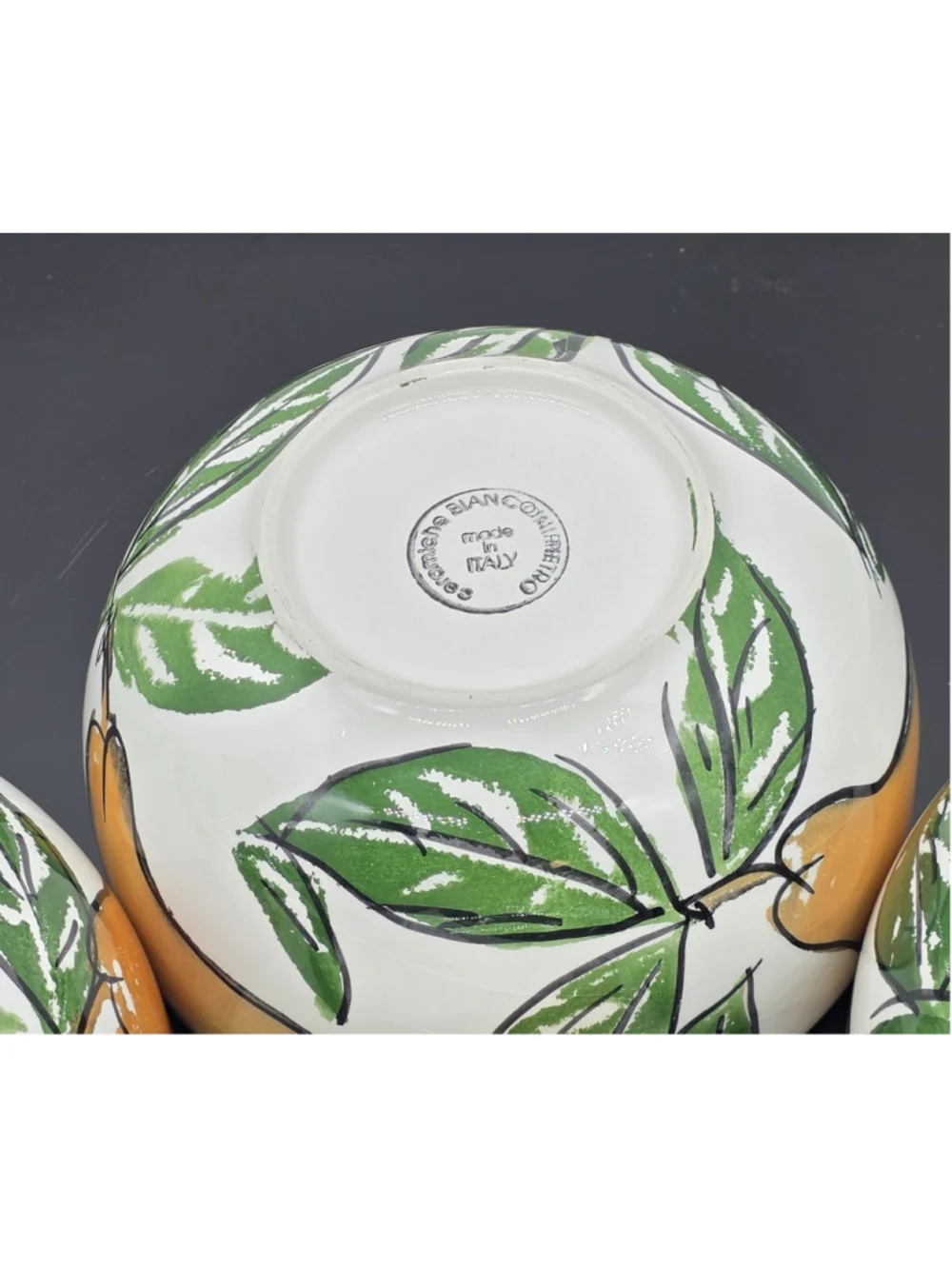 Italian Lemon Citrus Bowls Set 4 Hand Painted Tuscan Pottery Made In Italy